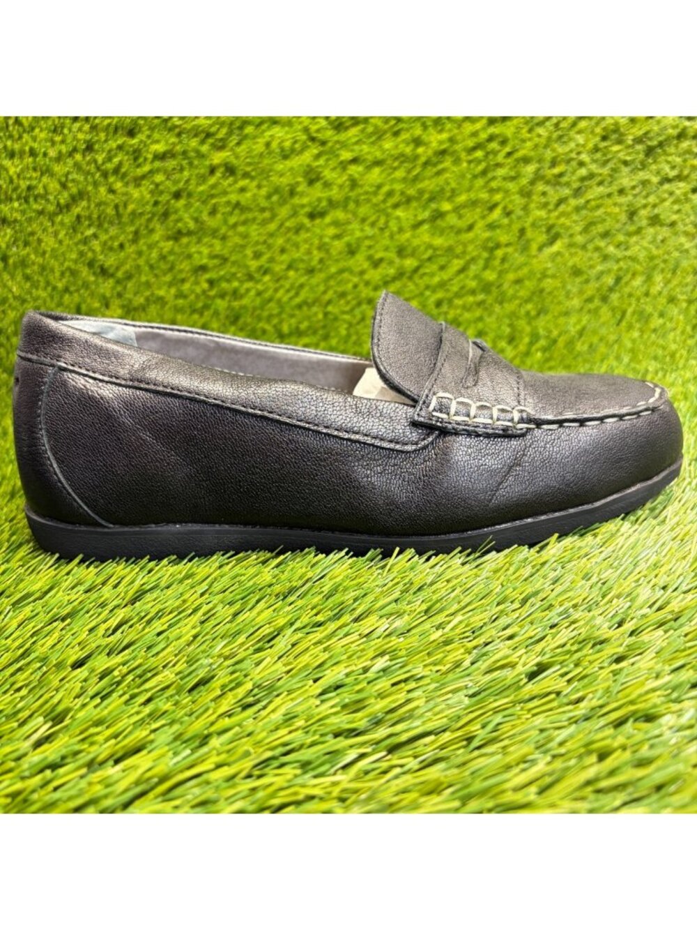 Rockport Top Shore Womens Size 9 Black Casual Steel Toe Penny Loafer Flats Shoes